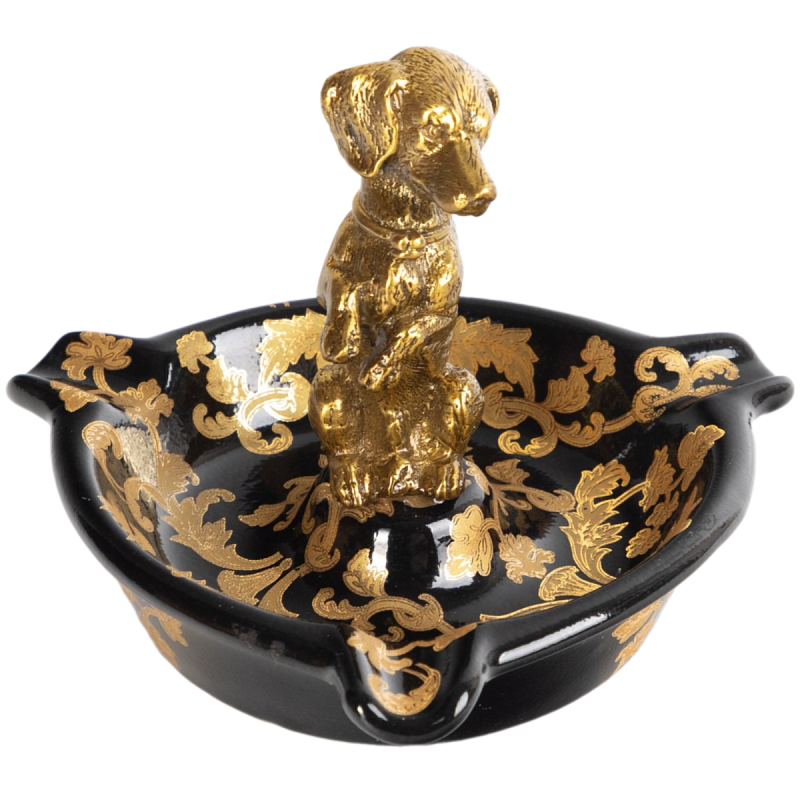 Пепельница фарфоровая Gold Dog Бронза Черный Пепельница фарфоровая Gold Dog Бронза Черный в Самаре | Loft Concept