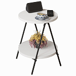 Стол приставной с 2-мя круглыми белыми столешницами ESSEL SIDE TABLE WHITE варинант исполнения - 1 | Loft Concept в Самаре