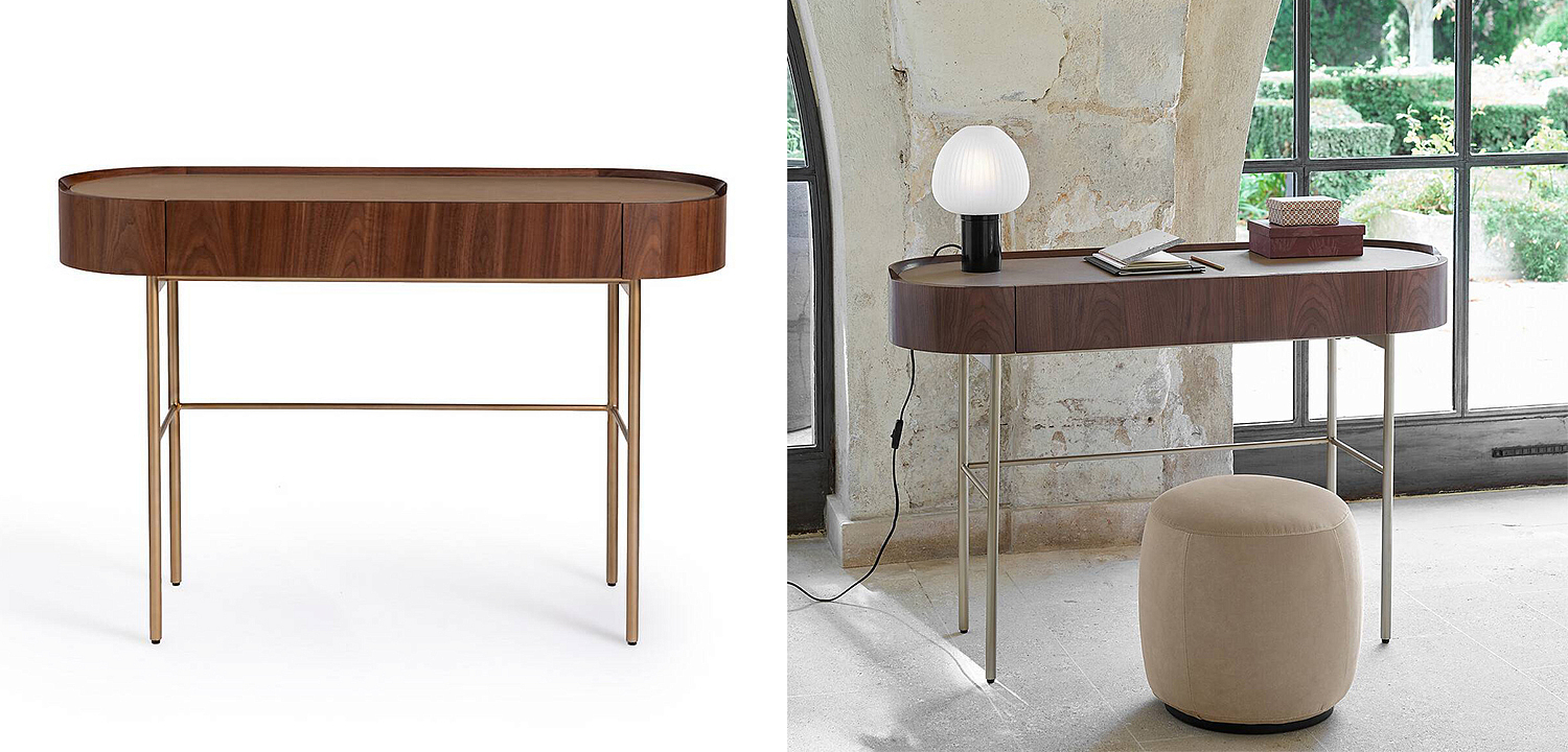 Стол-консоль Walnut and Leather Стол-консоль Walnut and Leather - Loft-Concept в Самаре