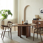 Стол обеденный круглый с двойной столешницей Walnut Wood Table варинант исполнения - 2 | Loft Concept в Самаре