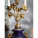 Подсвечник из темно-синего фарфора с бронзовыми элементами и цветами Eden Garden варинант исполнения - 5 | Loft Concept в Самаре