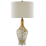 Настольная лампа с тканевым абажуром в форме цилиндра Thin Neck варинант исполнения - 2 | Loft Concept в Самаре