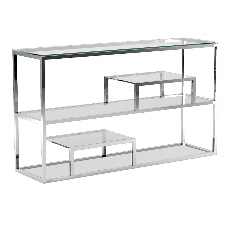 Консоль Step Console Silver Серебряный Прозрачный (Transparent) Консоль Step Console Silver Серебряный Прозрачный (Transparent) в Самаре | Loft Concept