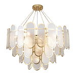 Люстра с многослойным эффектом из овальных элементов из непрозрачного стекла Conformation варинант исполнения - 4 | Loft Concept в Самаре