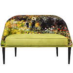 Диван двухместный из натурального бука с цветочным принтом Impressionism in Art варинант исполнения - 1 | Loft Concept в Самаре