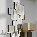 Золотое зеркальное панно из зеркальных квадратов Overlapping варинант исполнения - 2 | Loft Concept в Самаре