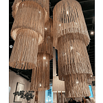 Люстра круглая трехъярусная из бахромы Milk Gradient Braided Fringe варинант исполнения - 5 | Loft Concept в Самаре