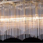 Люстра прямоугольная на цепях с прозрачными трубками и волнистым краем Nembus варинант исполнения - 6 | Loft Concept в Самаре