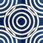 Дизайнерская плитка с узором Круги синяя варинант исполнения - 1 | Loft Concept в Самаре