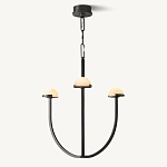 Люстрас 3-мя мраморными плафонами в форме купола Light Warm Light варинант исполнения - 3 | Loft Concept в Самаре