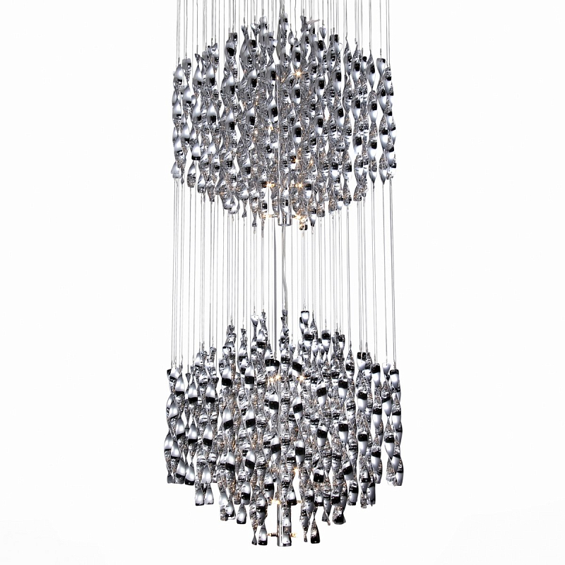 Люстра Macaroni Chandelier Chrome double Хром Люстра Macaroni Chandelier Chrome double Хром в Самаре | Loft Concept