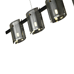 Подвесной светильник светодиодный с 5-ю цилиндрическими плафонами светло-серого цвета из стекла и стали Andrea Сhandelier Grey варинант исполнения - 2 | Loft Concept в Самаре