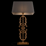 Настольная лампа на ажурном чугунном основании с тканевым серым абажуром Openwork Lamp варинант исполнения - 4 | Loft Concept в Самаре