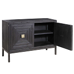 Тумба черная из дерева двухдверная Geometric Double Door Nightstand варинант исполнения - 1 | Loft Concept в Самаре