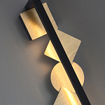 Бра вертикальное черного цвета с золотыми кругами и квадратами Gravyura варинант исполнения - 2 | Loft Concept в Самаре