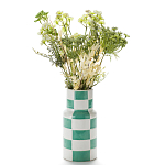 Ваза из фаянса Brighter than the Stars с шахматным принтом бирюзового цвета  варинант исполнения - 3 | Loft Concept в Самаре