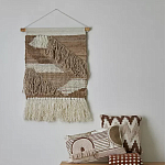 Панно из шерсти и хлопка с узором Beige Calista Cascade варинант исполнения - 5 | Loft Concept в Самаре