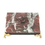 Подставка под шар квадратная из натурального камня Креноид на ножках Natural Stone Sphere Stands варинант исполнения - 1 | Loft Concept в Самаре