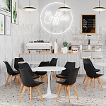 Стул с основой из пластика и мягким сиденьем Arvika Black варинант исполнения - 8 | Loft Concept в Самаре