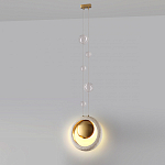 Подвесной светильник с бежевым текстурным кольцом и латунным шаром в центре Tactile  варинант исполнения - 5 | Loft Concept в Самаре