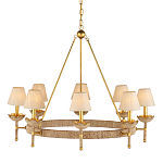 Люстра из кованого железа с отделкой плетеной веревкой и сусальным золотом Parisian Style варинант исполнения - 1 | Loft Concept в Самаре