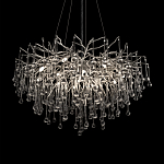 Люстра подвесная с прозрачными стеклянными подвесками в форме капель Диаметр 80 см Droplet Chandelier варинант исполнения - 8 | Loft Concept в Самаре