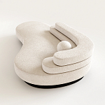 Диван Saint-Trope молочного цвета с обивкой букле  варинант исполнения - 1 | Loft Concept в Самаре