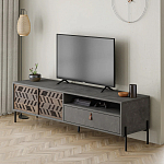 ТВ-тумба с раздвижными дверцами Mallin Metal TV Stand варинант исполнения - 2 | Loft Concept в Самаре