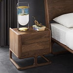 Прикроватный деревянный столик с 2-мя ящиками Moon Walnut Furniture варинант исполнения - 1 | Loft Concept в Самаре