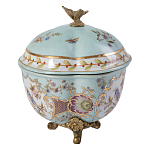 Шкатулка голубого цвета с цветочными орнаментами Blue Garden варинант исполнения - 2 | Loft Concept в Самаре