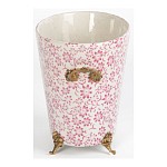 Кашпо из белого фарфора с розовым цветочным орнаментом Eden Garden варинант исполнения - 3 | Loft Concept в Самаре