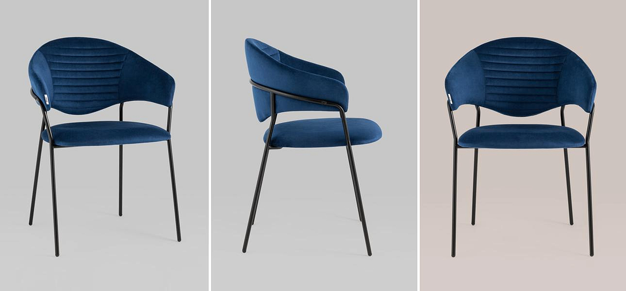 Стул Alexis Chair Синий Велюр Стул Alexis Chair Синий Велюр - Loft-Concept в Самаре