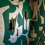 Обои ручная роспись в стиле Арт-деко Symphony Original colourway on Jade silk dupion варинант исполнения - 3 | Loft Concept в Самаре