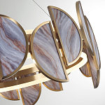 Люстра круглая с полукруглыми плафонами из искусственного алебастра в бронзовой оправе Marbella варинант исполнения - 4 | Loft Concept в Самаре