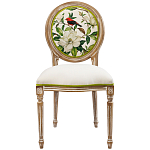 Стул бежевый из натурального бука с изображением птиц и цветов Blooming Red Birds варинант исполнения - 1 | Loft Concept в Самаре