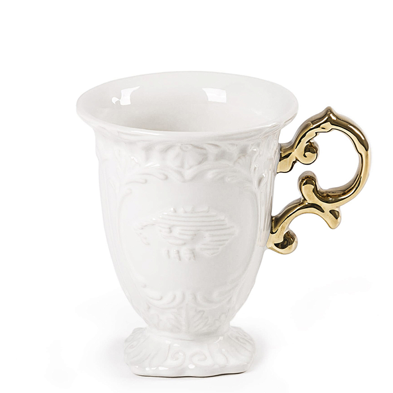 Кружка Seletti I-Mug Gold Белый Золотой в Самаре | Loft Concept 