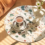 Дизайнерский журнальный стол с круглой столешницей на изогнутых стальных ножках Obafaby варинант исполнения - 3 | Loft Concept в Самаре