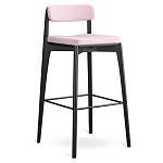 Барный стул из массива ясеня с обивкой из рогожки Elegant Ash Shape варинант исполнения - 1 | Loft Concept в Самаре