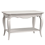 Стол журнальный белый из массива бука с полкой в стиле прованс White Provence варинант исполнения - 1 | Loft Concept в Самаре