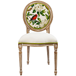 Стул бежевый из натурального бука с изображением птица в саду Blooming Birds варинант исполнения - 1 | Loft Concept в Самаре