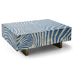 Кофейный стол Kenya Coffee Table Bone Inlay ZEBRA blue варинант исполнения - 4 | Loft Concept в Самаре