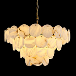 Люстра подвесная четырехъярусная с подвесками в форме дисков Cryptocrystalline Stone варинант исполнения - 2 | Loft Concept в Самаре