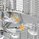 Люстра круглая на цепи цвета хром с прозрачными рельефными хрустальными пластинами Textured Glass Chandelier варинант исполнения - 4 | Loft Concept в Самаре