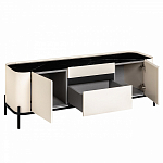 ТВ-тумба белая с чёрной столешницей с 2-мя дверками и ящиком San Marco варинант исполнения - 2 | Loft Concept в Самаре