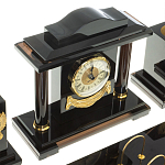 Настольный письменный набор с часами из природного камня обсидиана National Еmblem варинант исполнения - 4 | Loft Concept в Самаре