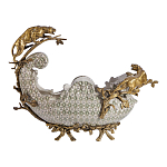 Чаша для фруктов из фарфора бронзовыми фигурками леопардов Eden Garden варинант исполнения - 3 | Loft Concept в Самаре