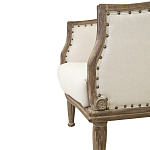 Кресло низкое с мягкой обивкой из льна на 4-х деревянных ножках Emile Armchair beige варинант исполнения - 4 | Loft Concept в Самаре