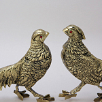 Статуэтка бронзовая пара Фазаны золотые Bronze Birds варинант исполнения - 3 | Loft Concept в Самаре