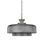Подвесной светильник с массивным круглым стальным плафоном серого цвета в индустриальном стиле на цепи Feiss варинант исполнения - 1 | Loft Concept в Самаре