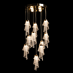 Люстра каскадная с 10-ю прозрачными плафонами Wave Line варинант исполнения - 3 | Loft Concept в Самаре